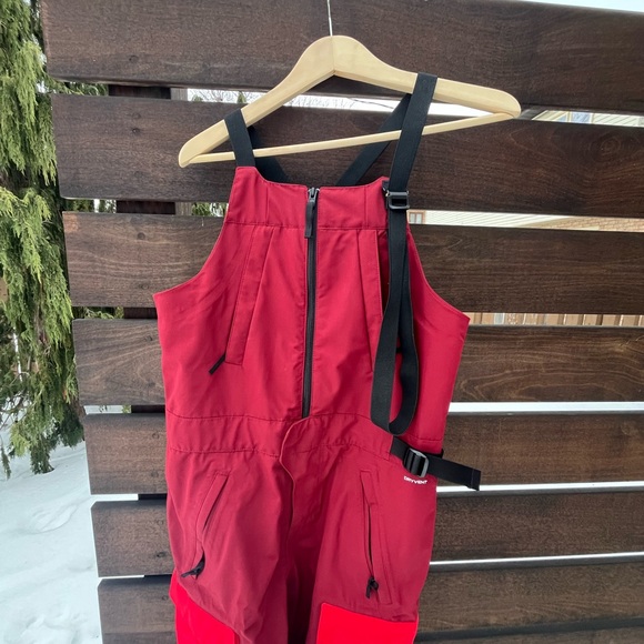 The North Face Burgundy and Red Ski Bib - Picture 5 of 6